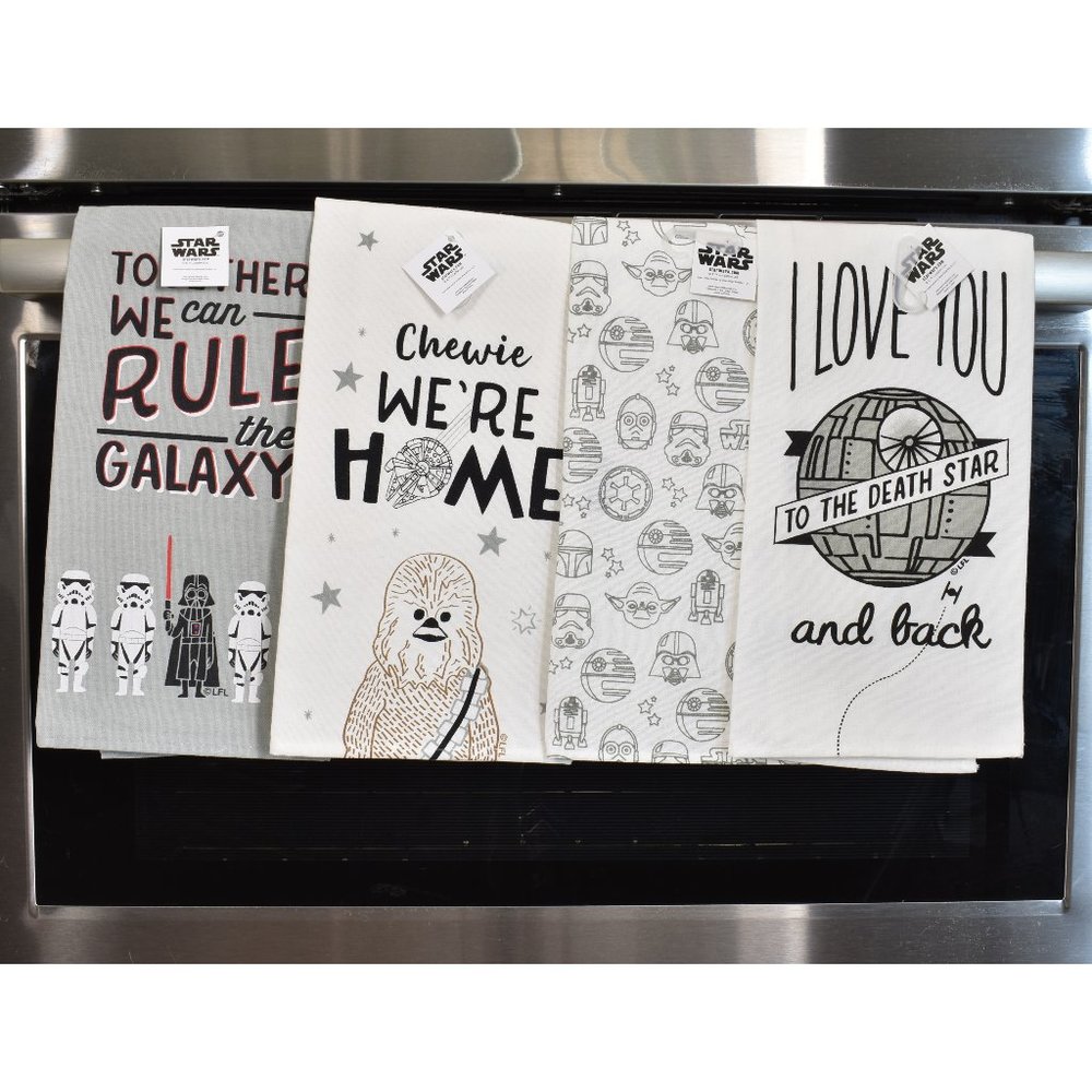 Star Wars Kitchen Towels Variety-Darth Vader/Chewbacca/Icons/Death Star-Set of 4